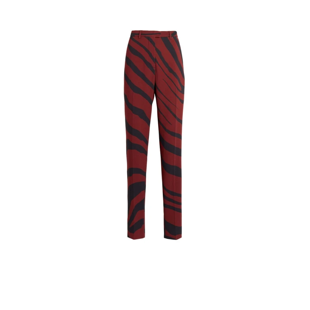 Roberto Cavalli Women's Red Zebra Print Trousers