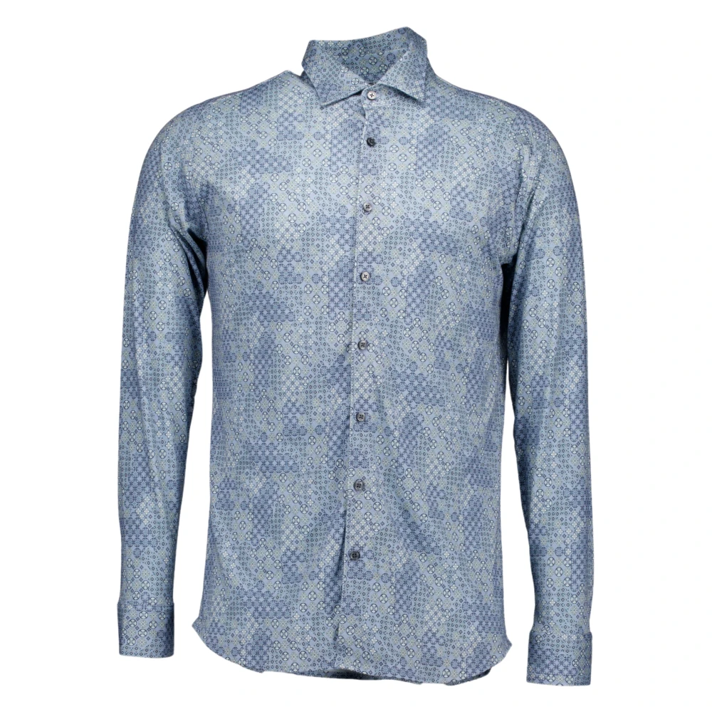 Desoto Blauw Langemouw Kent Overhemd Blue Heren