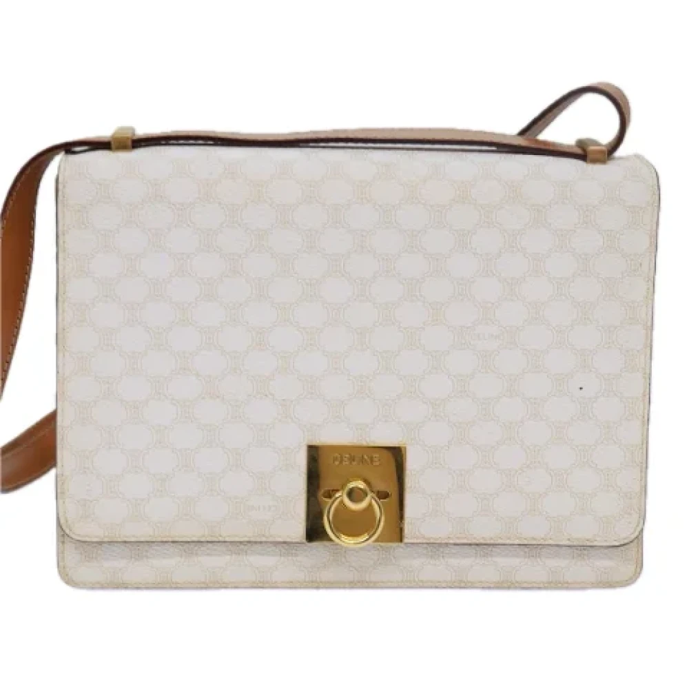 Celine Vintage Pre-owned Leather shoulder-bags White Dames