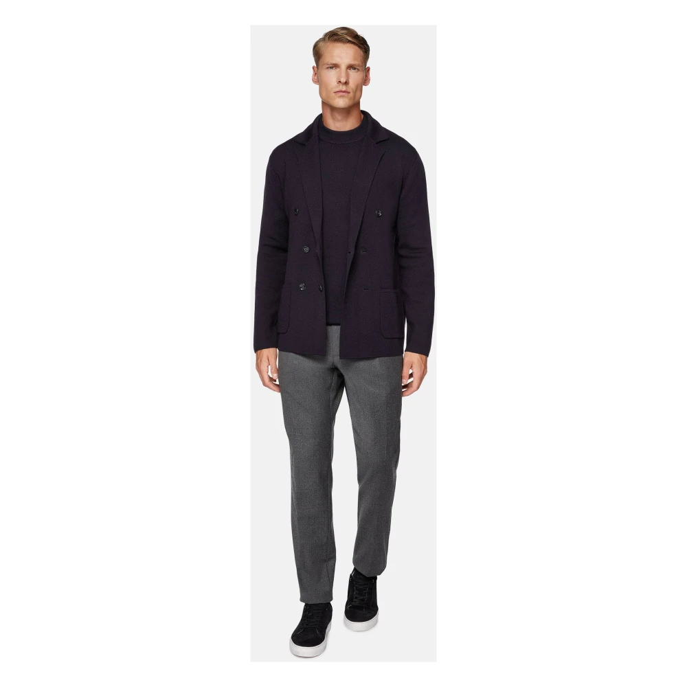 Boggi Milano Merino wollen dubbelzijdig jasje 12Gg Blue Heren
