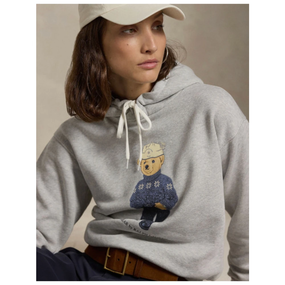 Polo Ralph Lauren Hoodie met Berenprint Gray Dames
