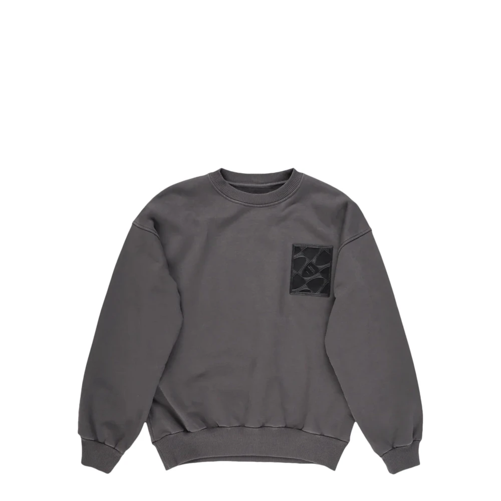 Philippe Model Grijze Katoenen Trui met Geribbelde Zoom Gray Heren