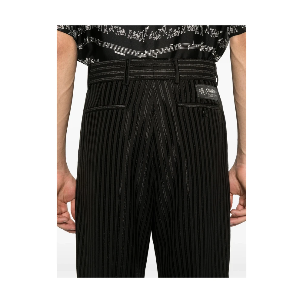 Amiri Zwarte Broek met Voorknoop Black Heren