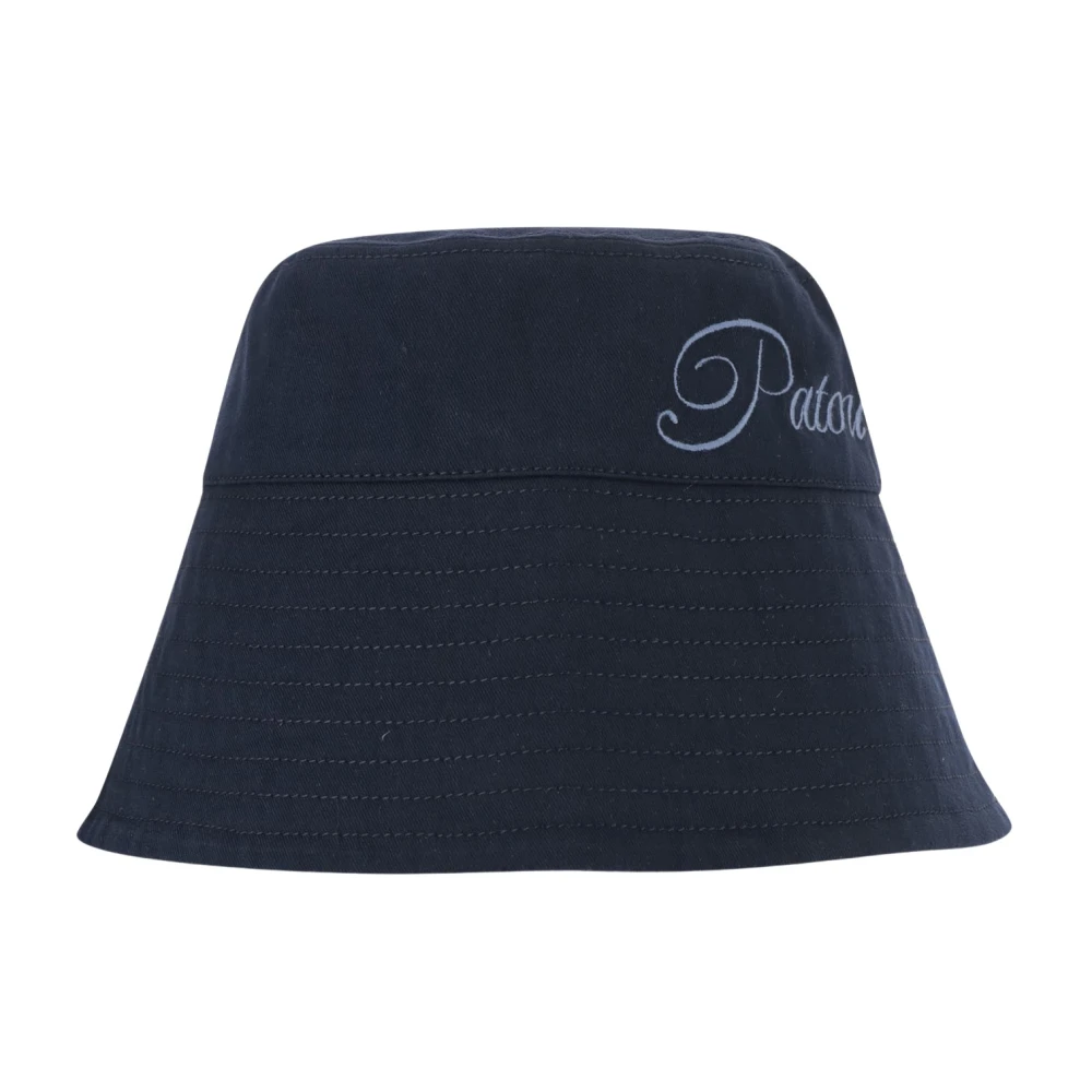 Patou Geborduurd Logo Katoenen Bucket Hoed Navy Blue Dames