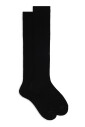 chaussettes-longues-femme-laine-soie-et-cachemire-noir-uni