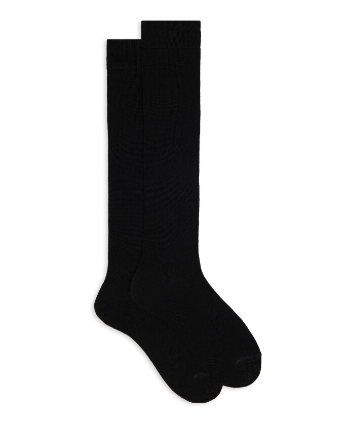 chaussettes-longues-femme-laine-soie-et-cachemire-noir-uni
