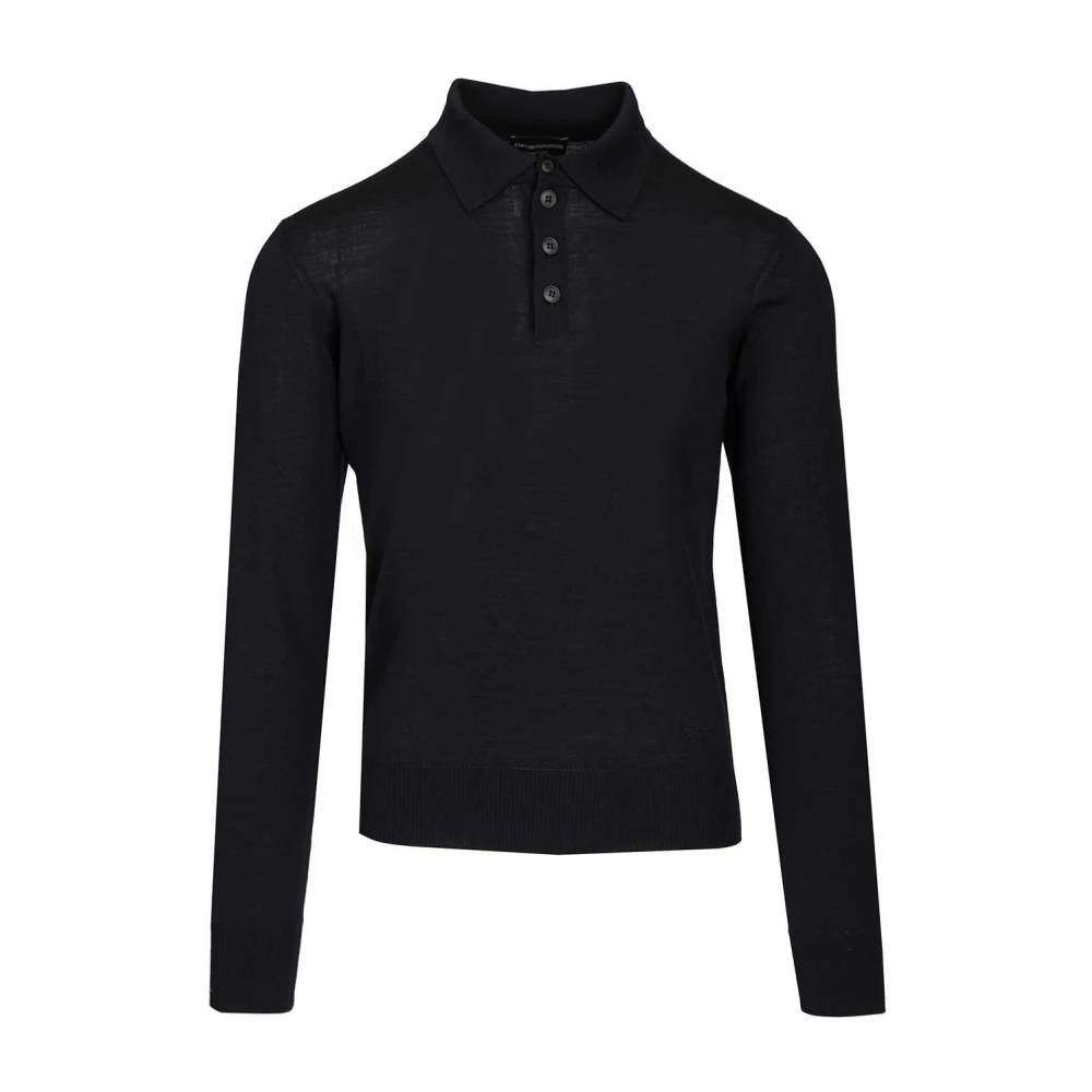 Emporio Armani Blue Knitwear - Male - Polo Shirts - 2XL - Tops