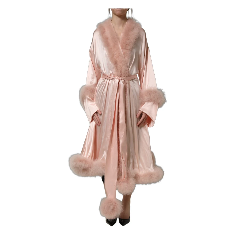 Dolce & Gabbana Women's Pink Robe Coat - Robes - 2XS - Nightwear & Lounge