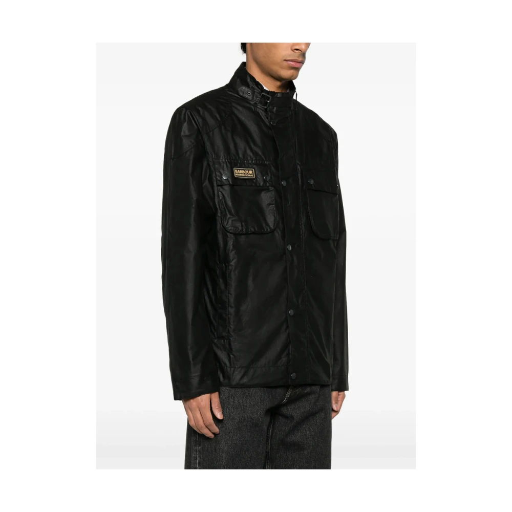 Barbour Zwarte Voorkant Rits Buitenkleding Jas Black Heren