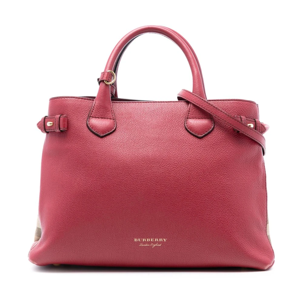 Burberry Vintage Women's Red Pre-Owned Leather Top Handle Bag