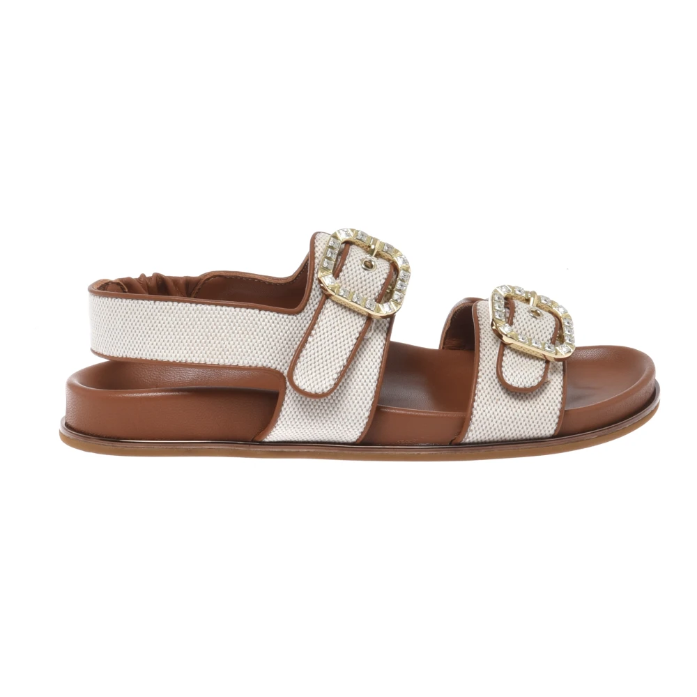 Baldinini Beige Flat Sandals, Female, 8 Uk, Tweed Sandal
