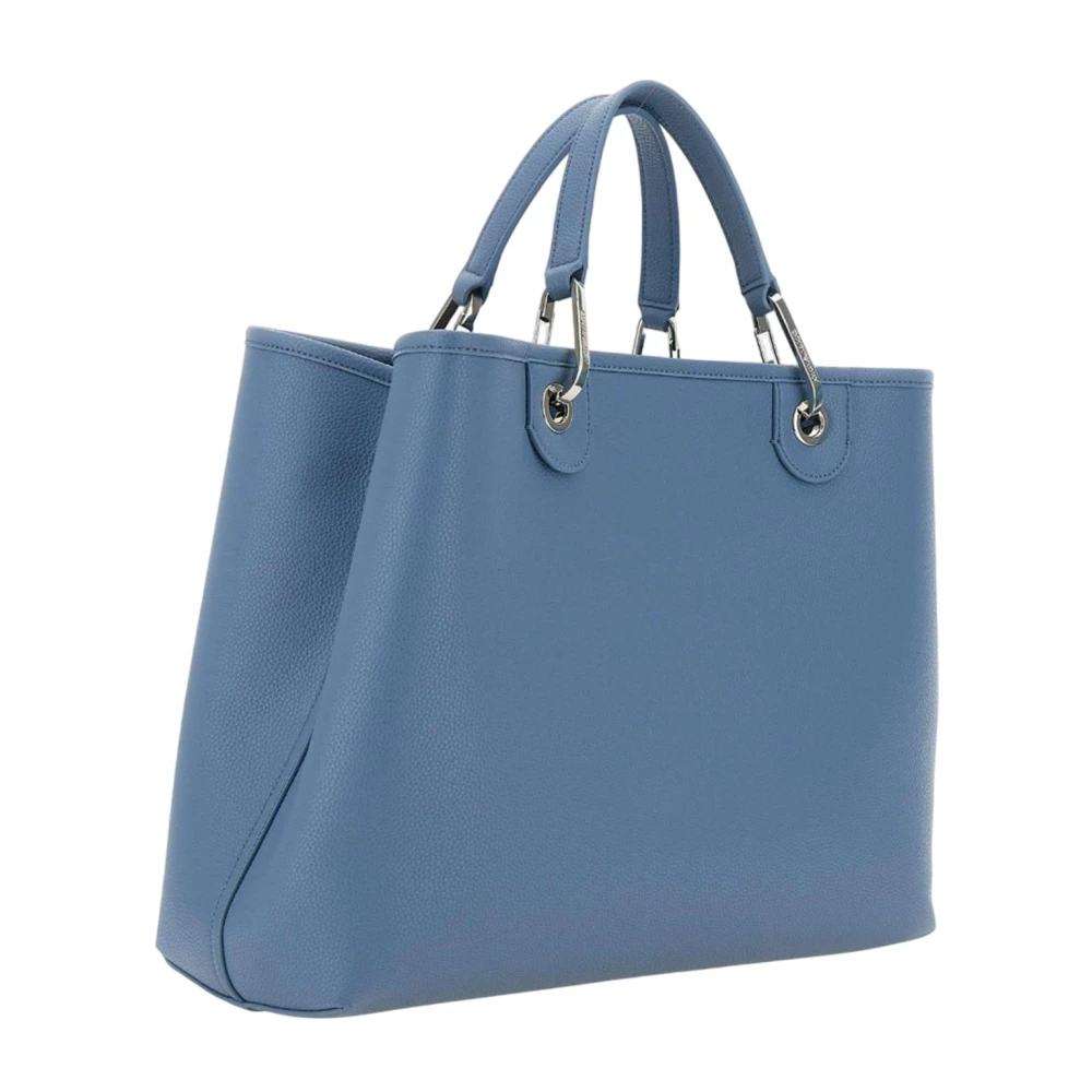Emporio Armani Bedrukte Hertenleren Tas met Logo Blue Dames