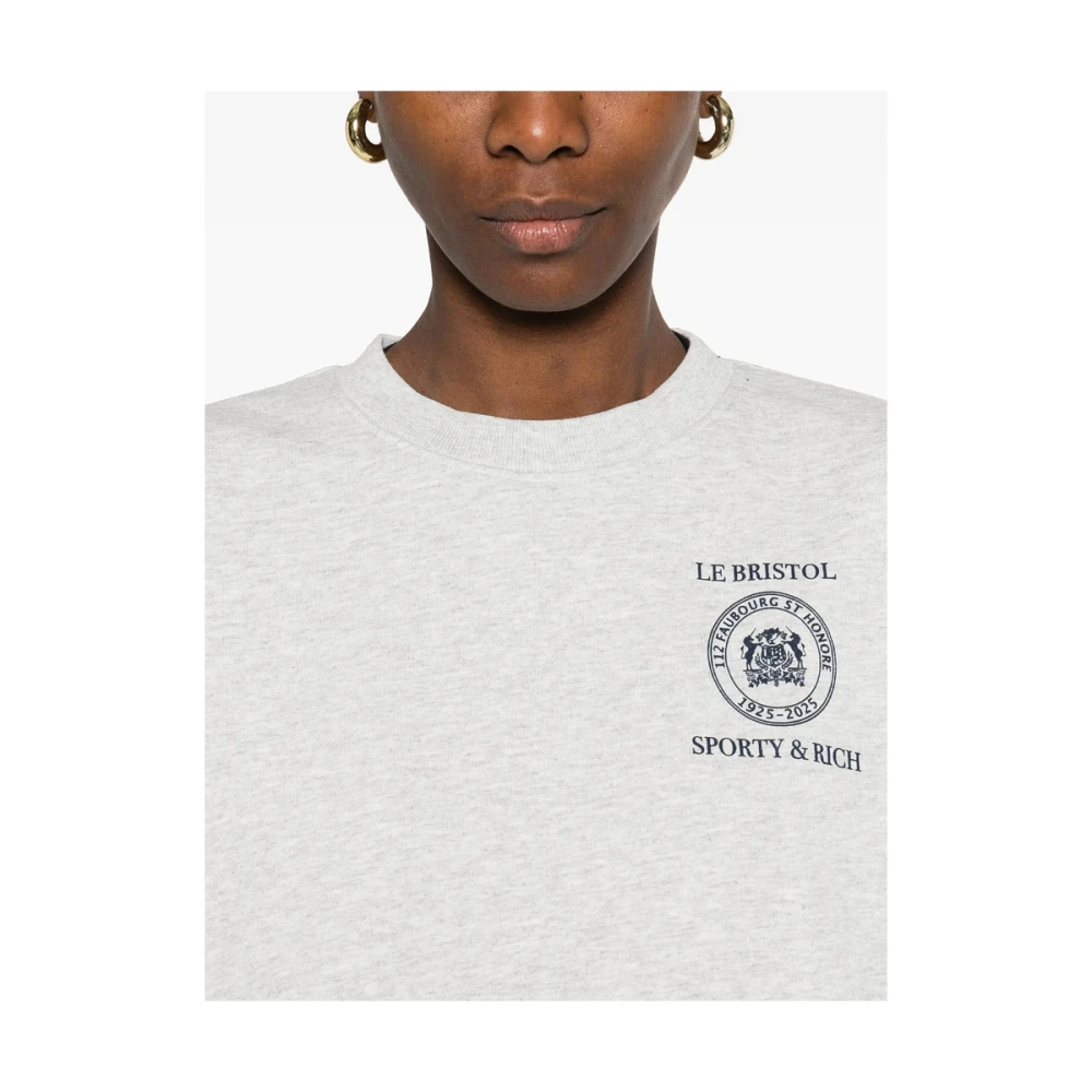 Sporty & Rich Grijze Crew Neck Sweater Gray Dames