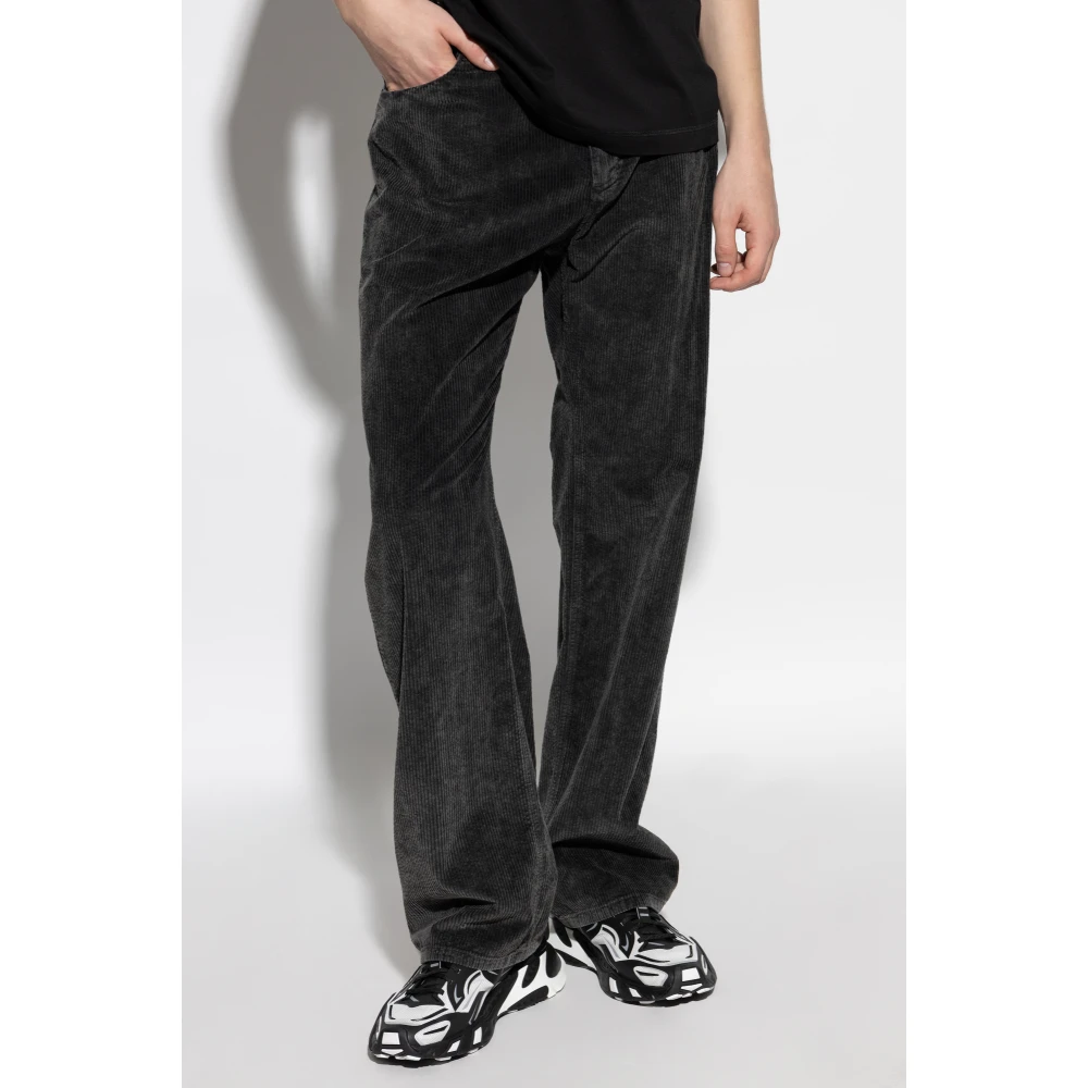 Dolce & Gabbana Ribfluwelen broek Gray Heren