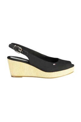 Svart Läder Dam Sandal