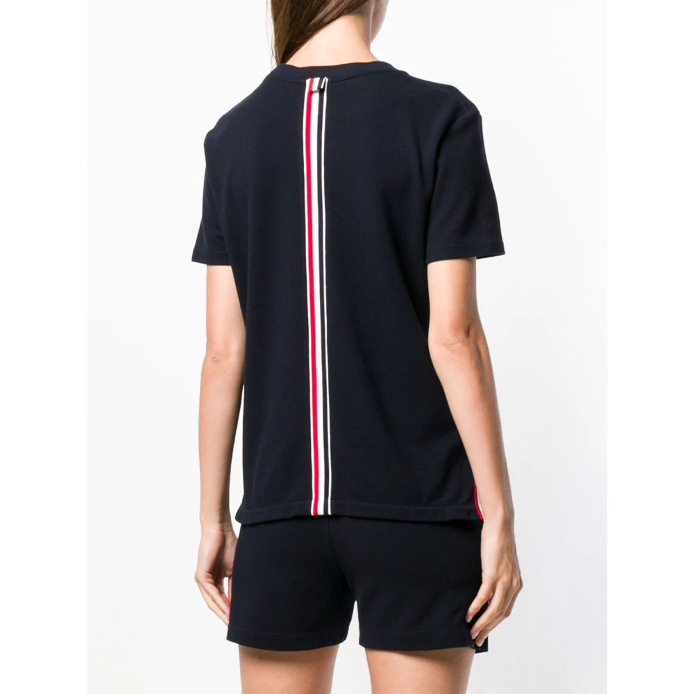 Thom Browne Stijlvolle korte mouwen T-shirt Blue Dames