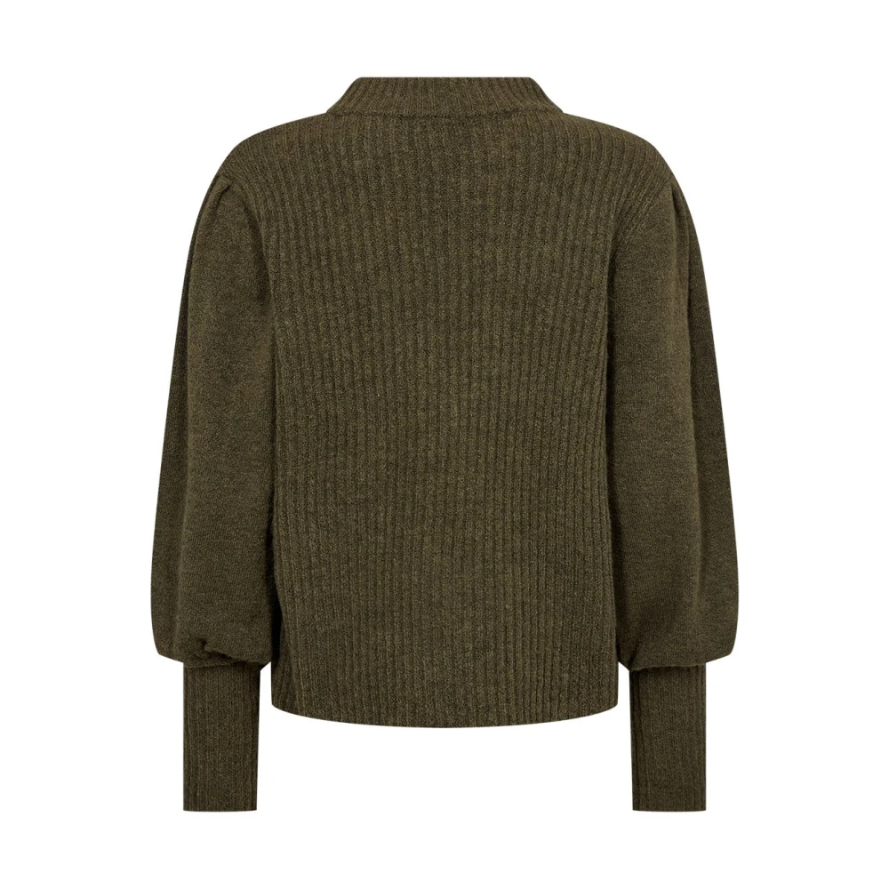 Soyaconcept Groene Gebreide Trui met Ballonmouwen Green Dames
