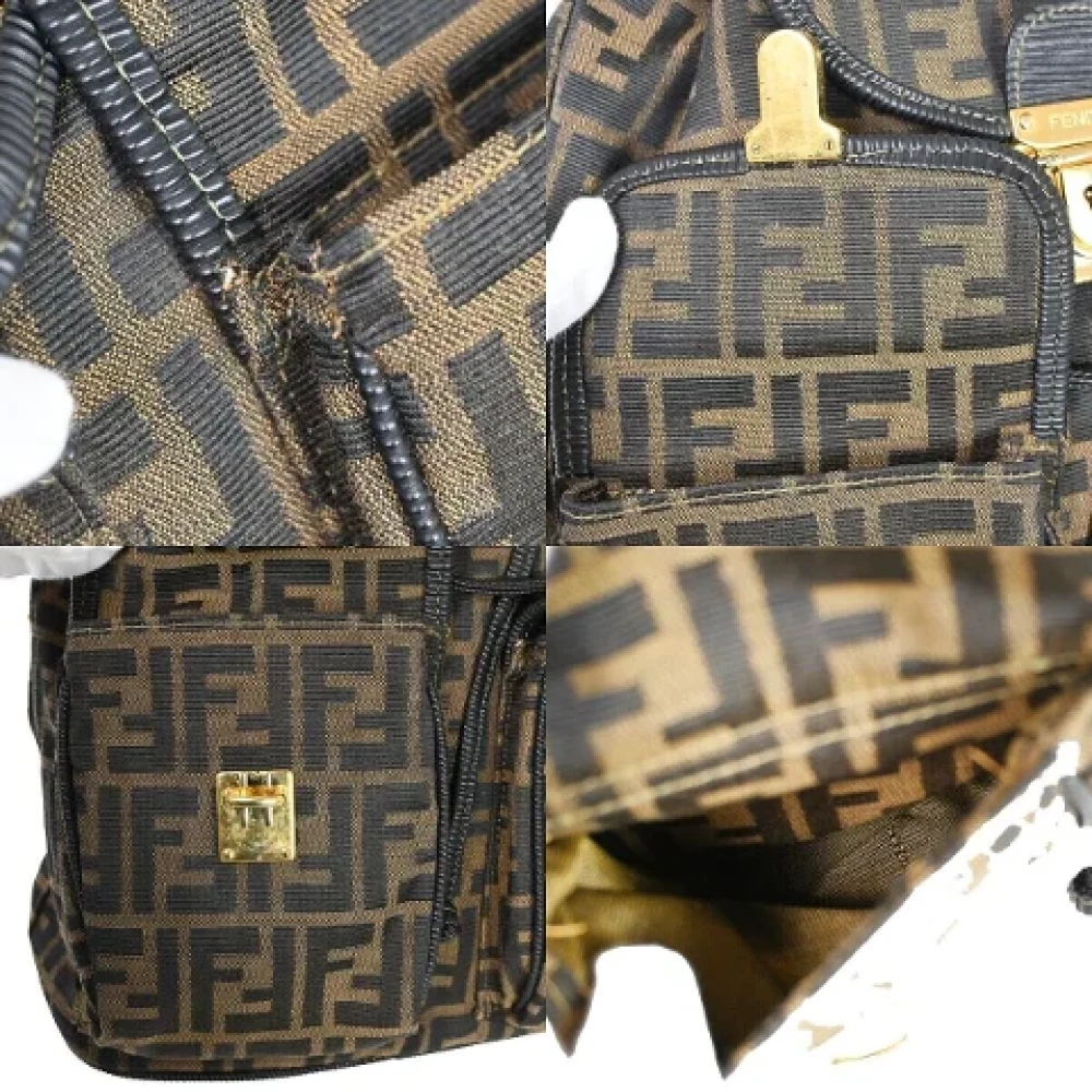 Fendi Vintage Pre-owned Canvas backpacks Brown Dames