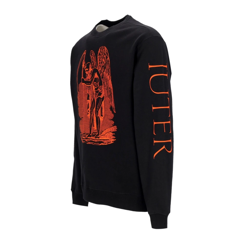 Iuter Zwarte Crewneck Sweatshirt Regular Fit Black Heren