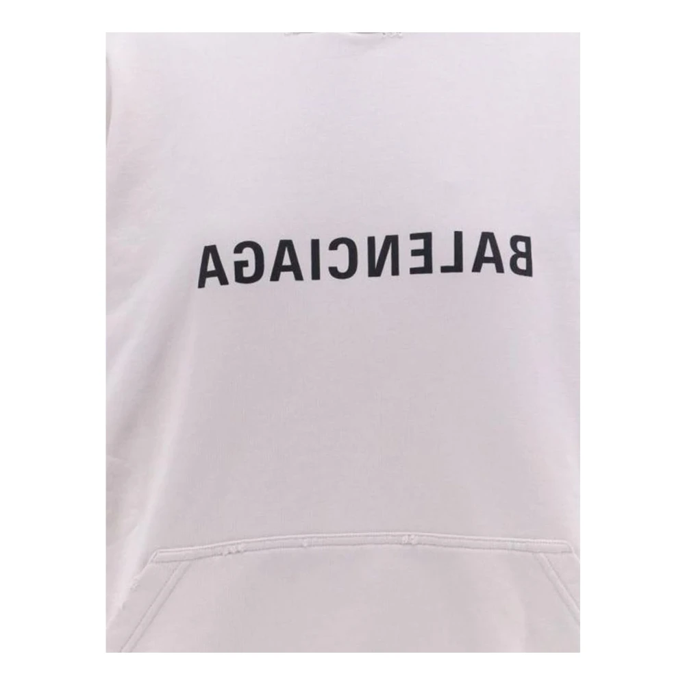 Balenciaga Logo capuchontrui met versleten details White Heren