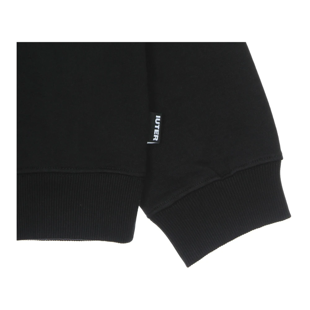 Iuter Zwarte Lichtgewicht Crewneck Sweatshirt Lange Mouw Black Heren