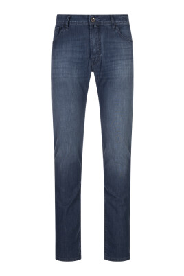 pantalon-bleu-en-melange-de-coton