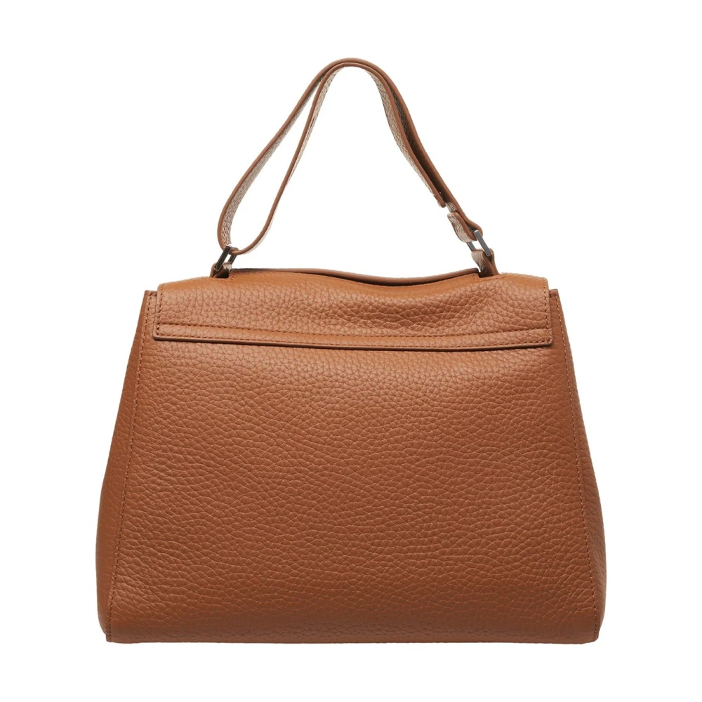 Orciani Bruine Schoudertas Sveva Soft Medium Brown Dames