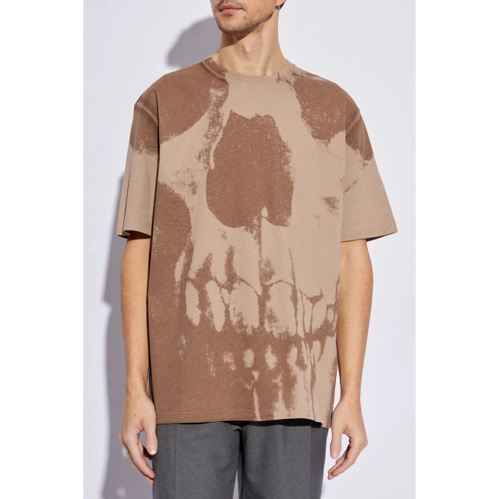 alexander mcqueen T-shirt met print Beige Heren
