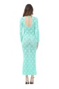 robe-longue-en-tricot-vert-avec-broderie-etoile