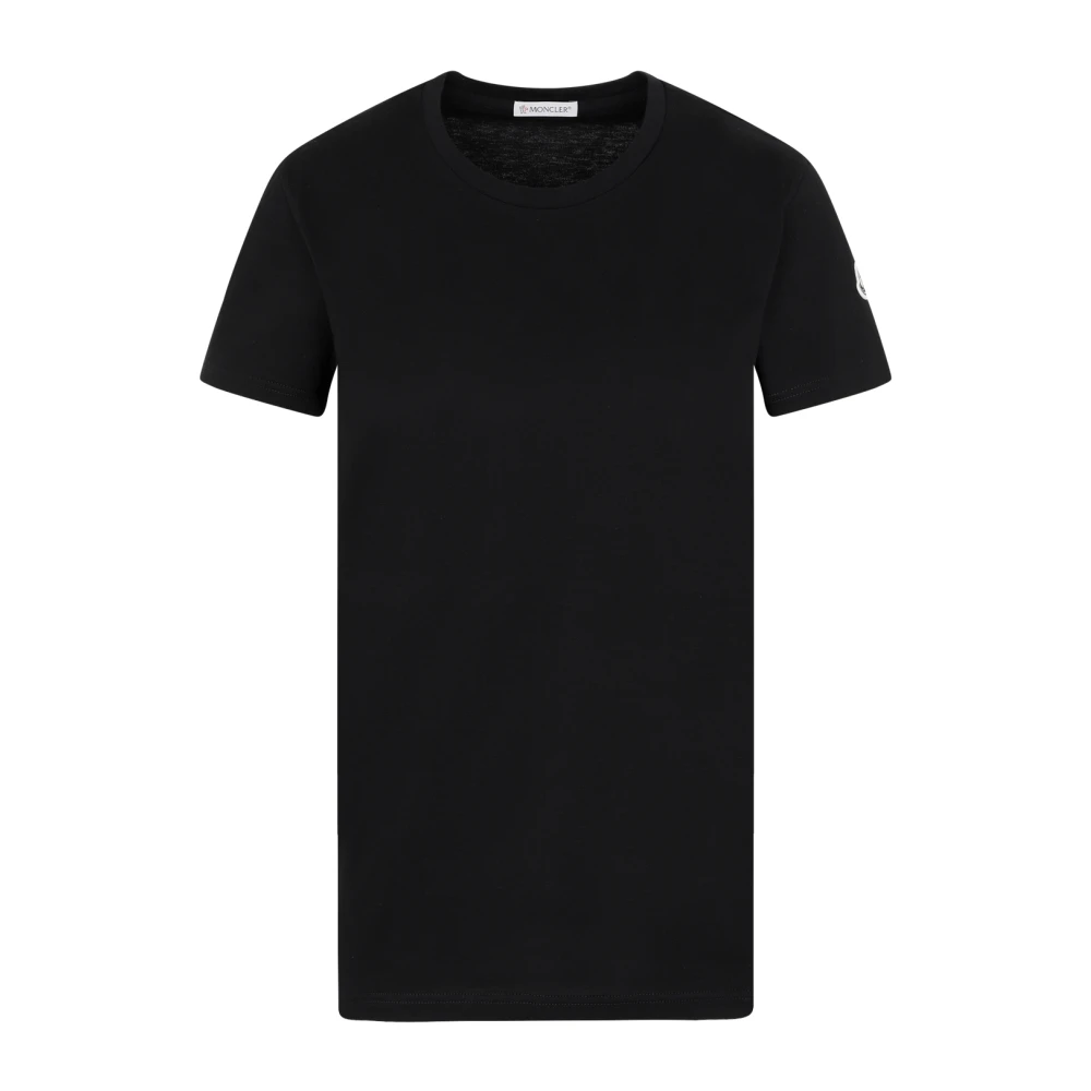 Moncler Women's Black T-Shirts, S, Cotton T-Shirt