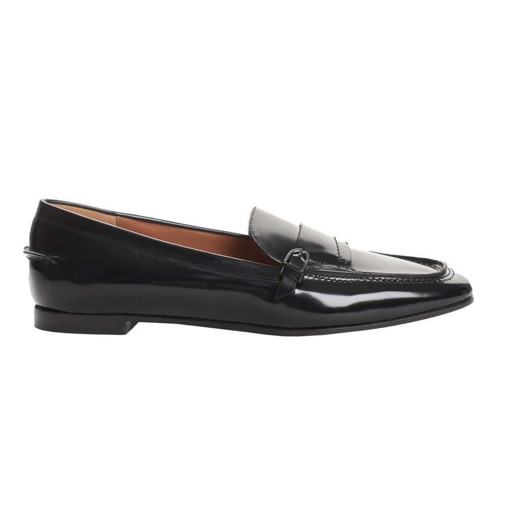 Emporio Armani Mocassins En Cuir Verni Femme Chaussures Noir 36 Eu