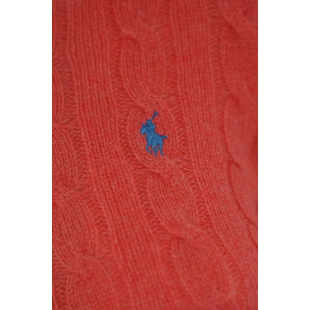 Polo Ralph Lauren Rode Gebreide Trui Slim Fit Red Dames
