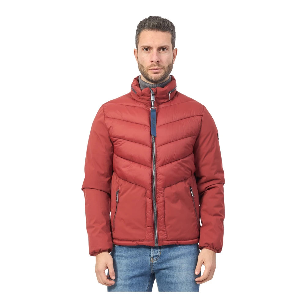 YES ZEE Rode Gewatteerde Fullzip Jas Red Heren