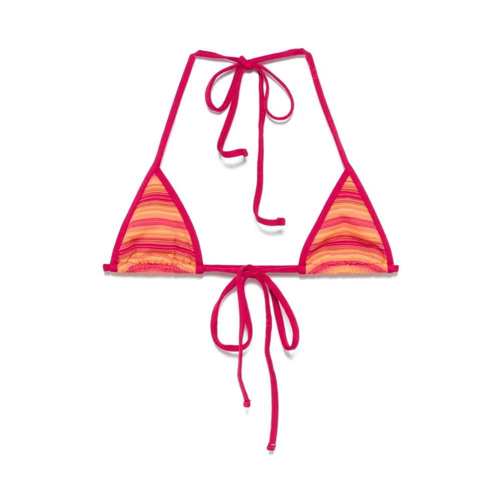 Frankies Bikinis Fuchsia Roze Halternek Streep Strandkleding Pink Dames