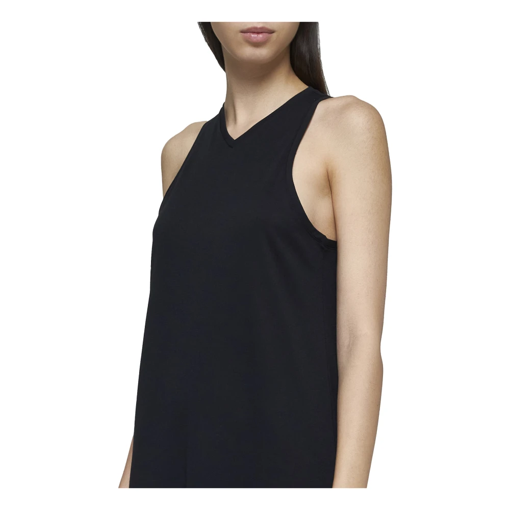 Khaite Zwarte V-hals Lange Jurk Black Dames