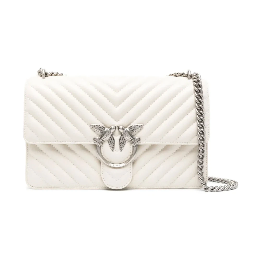 Pinko Donna Bianco - Borsa A Tracolla In Pelle Bianca - Bags - One Size