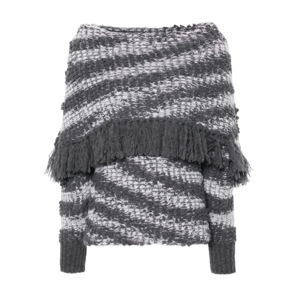 Stella Mccartney Fringe Tijger Wol Trui Multicolor Dames