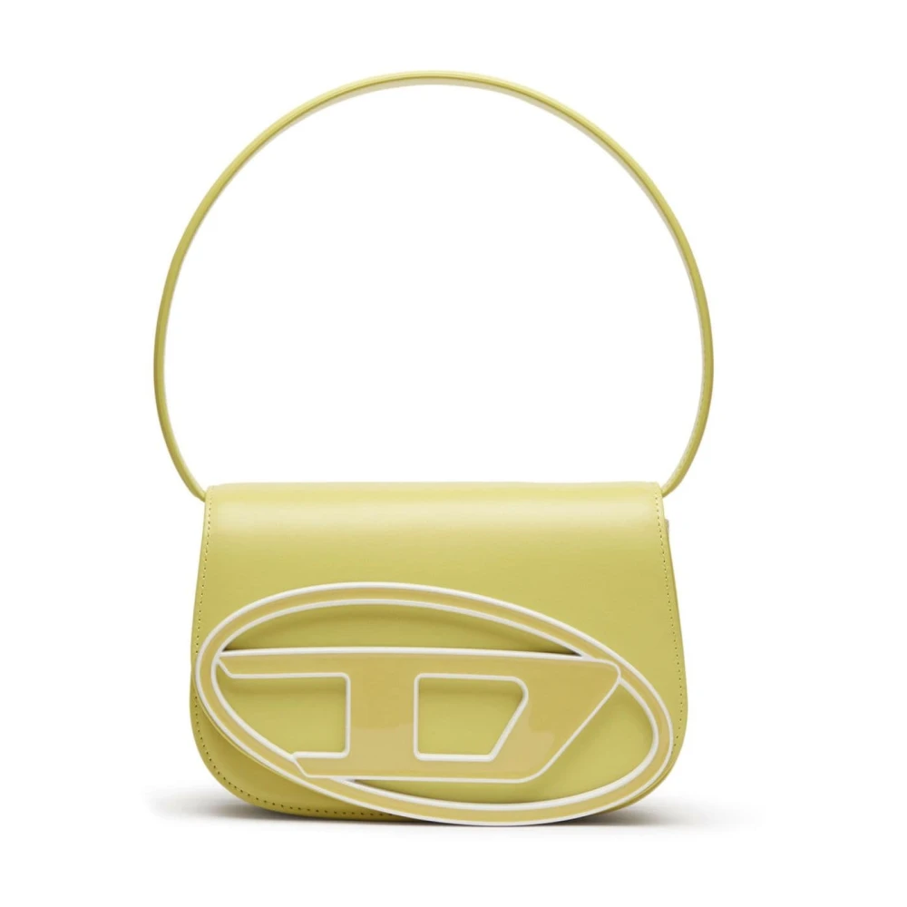 Diesel 1DR Iconic shoulder bag in pastel leather Yellow Dames