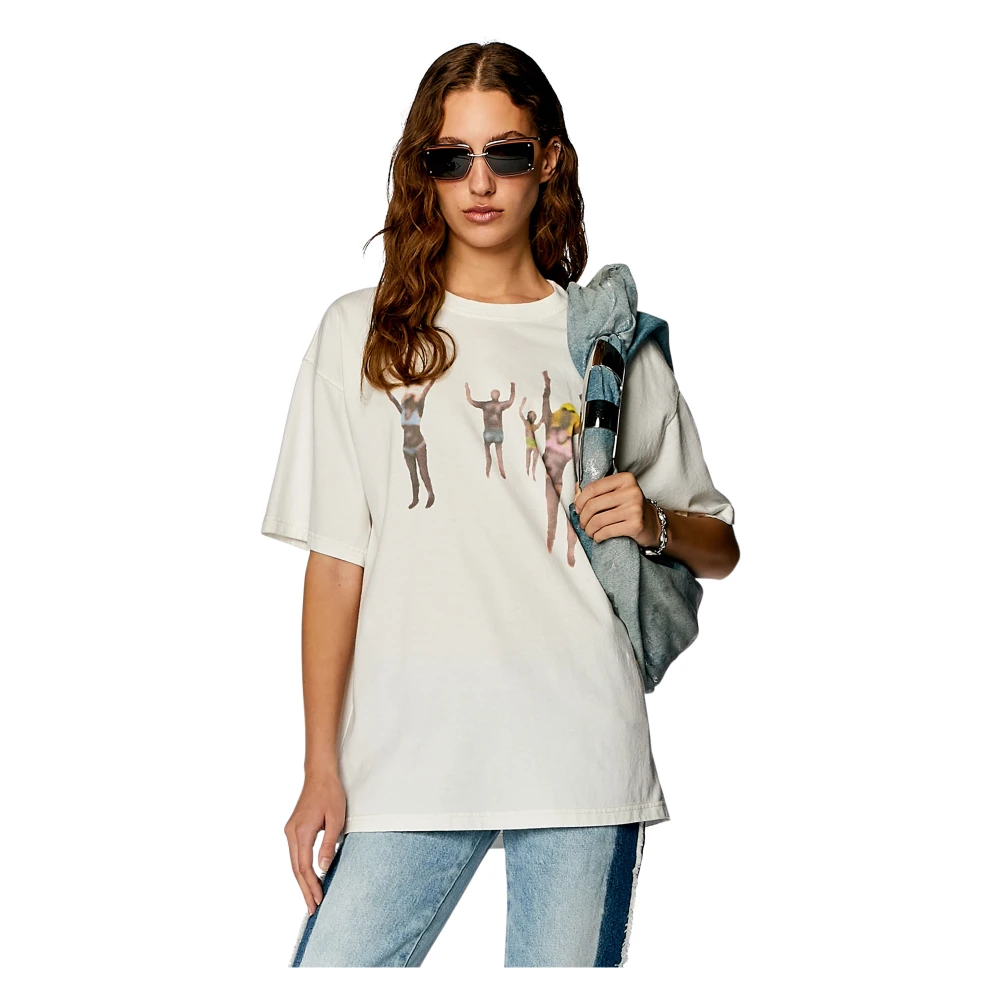 Diesel T-shirt with airbrush body prints White Dames
