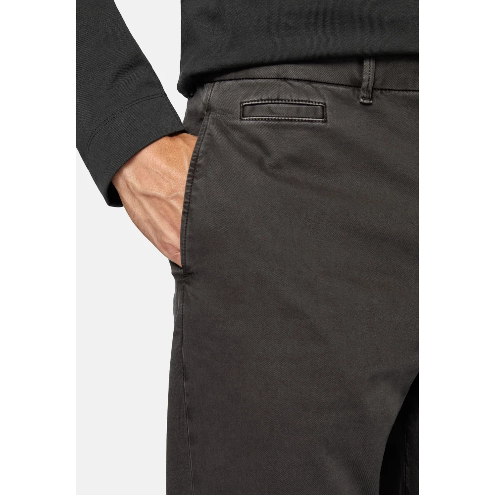 Boggi Milano Stretch Katoenen Gabardine Broek Gray Heren