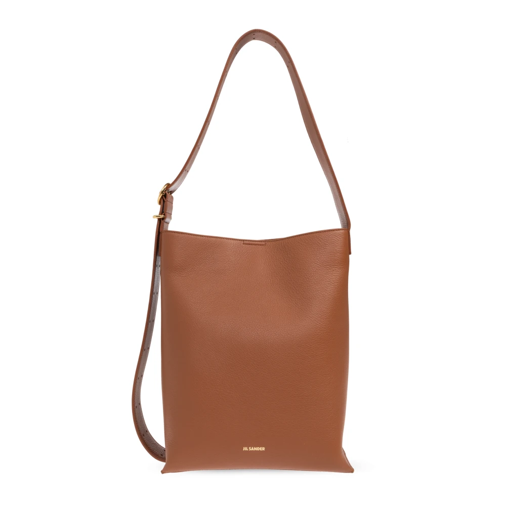 Jil Sander Women's Brown Leather Bag - Shoulder Bags - One Size - Bags