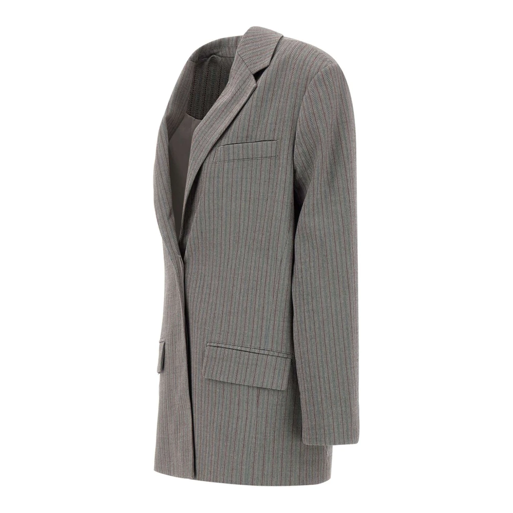 Remain Birger Christensen Herringbone Blazer Grijs Gestreept Jas Gray Dames