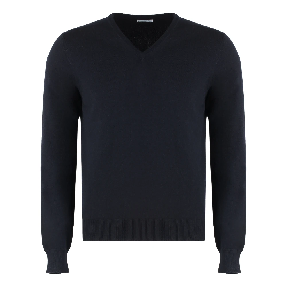 Malo Cashmere blend pullover met geribbelde boorden Blue Heren