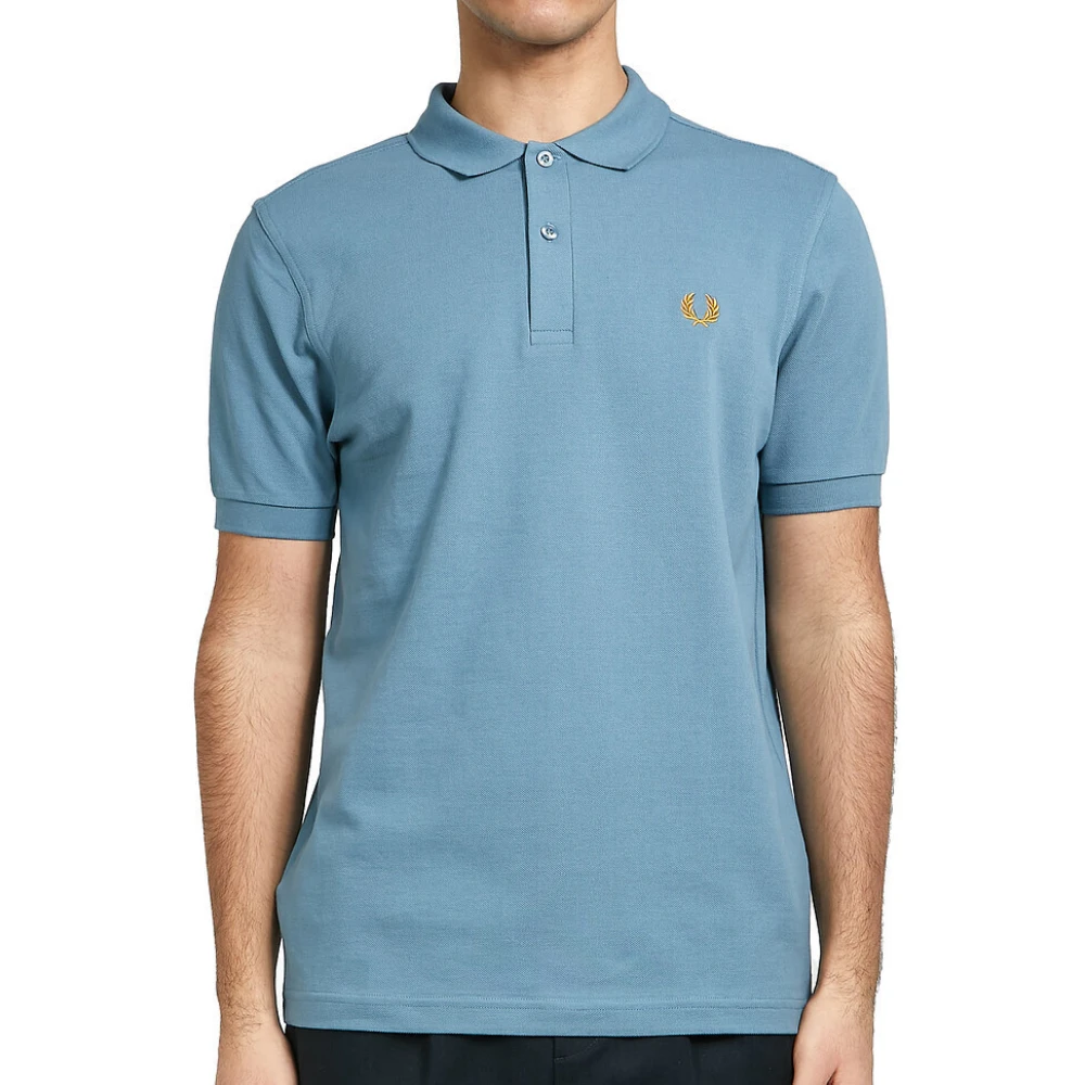 Fred Perry Slim Fit Plain Polo in Ash Blue Golden Hour Blue Heren