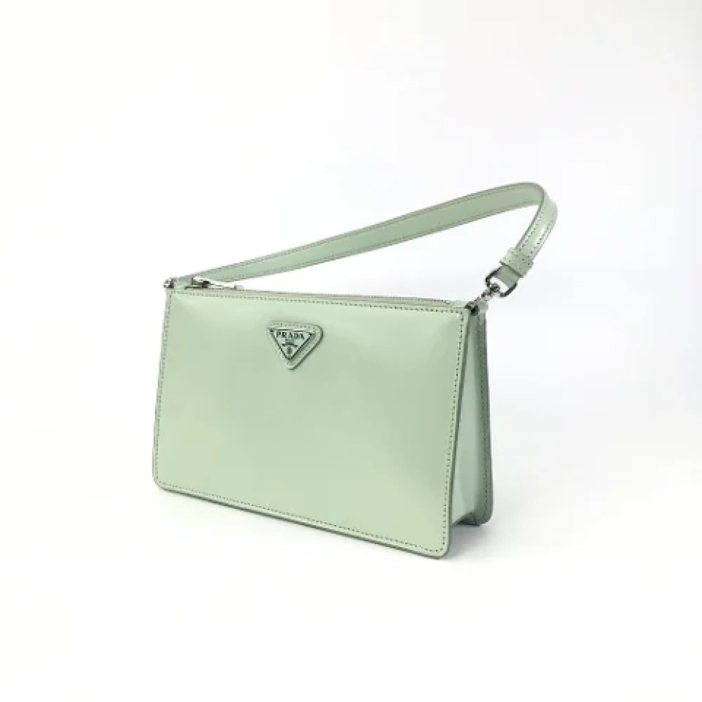 Prada Vintage Pre-owned Leather handbags Green Dames