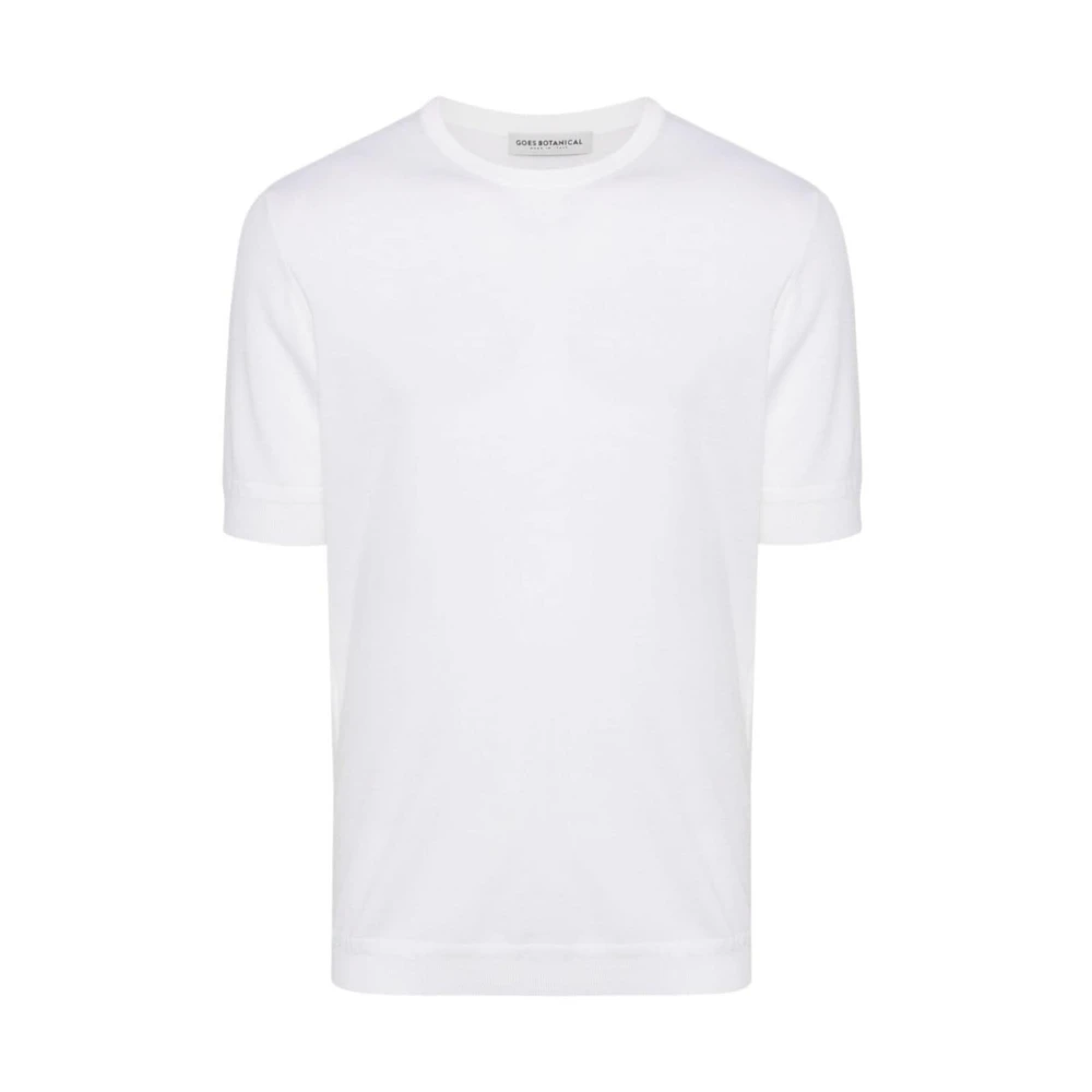 Goes Botanical Botanisk Stickad T-shirt White, Herr