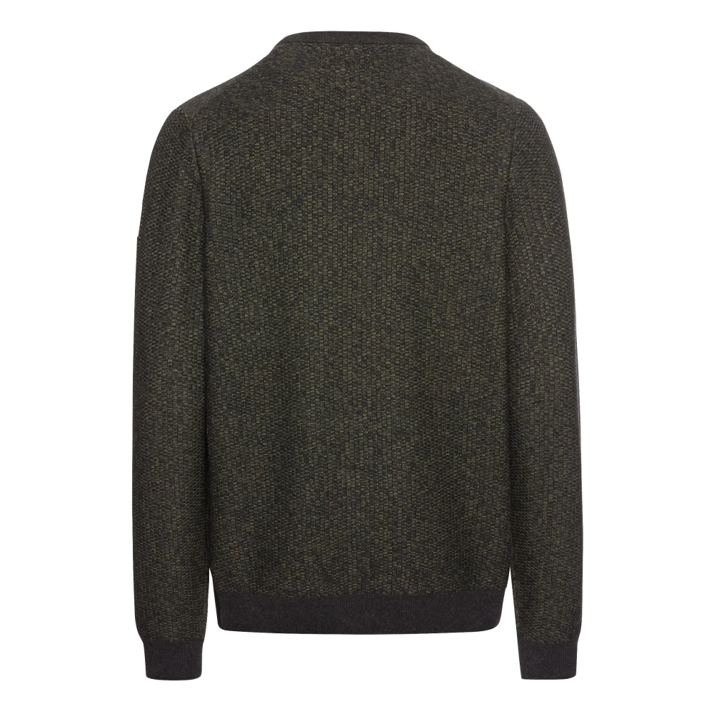camel active Katoenmix Gebreide Trui Green Heren