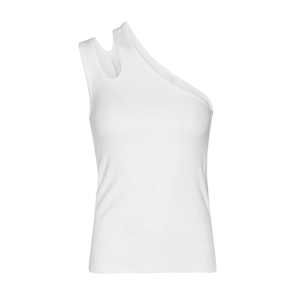 Jersey One-Shoulder Top - Bright White