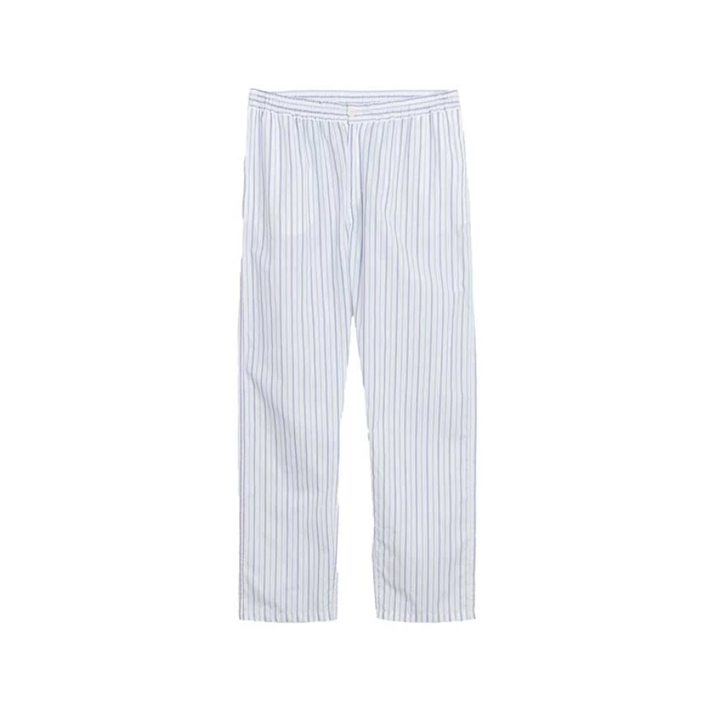 Soulland Wijde Fadi Broek in Wit Blauw Blue Heren