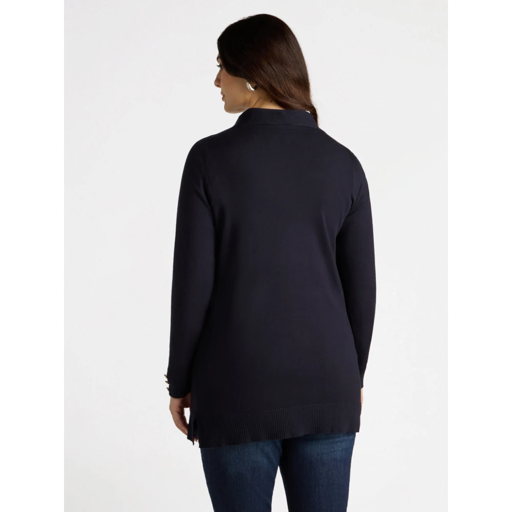 Fiorella Rubino Lange Pullover met Lenzing™ Ecovero™ Viscose Blue Dames